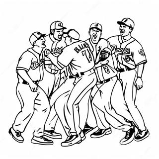 Braves Spelare Firar Malarbild 121733-56362