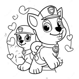 Paw Patrol Alla Hjärtans Dag Målarbilder