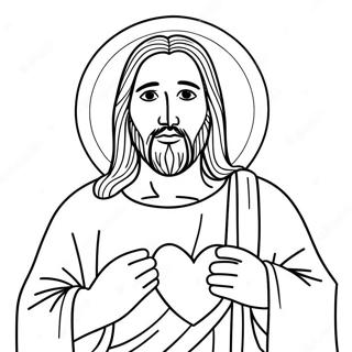 Jesus Haller Ett Hjarta Malarbild 122068-56627