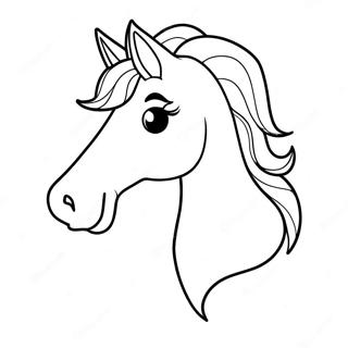 Tecknad Hasthuvud Malarbild 122121-56672