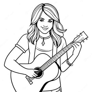 Hannah Montana Spelar Gitarr Malarbild 122453 56985