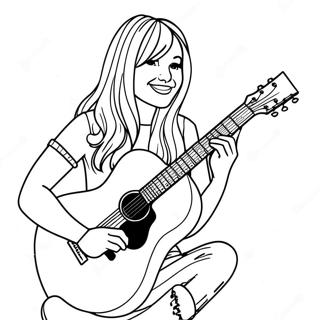 Hannah Montana Spelar Gitarr Malarbild 122453 56986