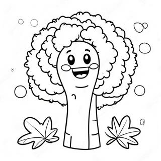 Sot Broccoli Med Ett Leende Malarbild 122555-57063