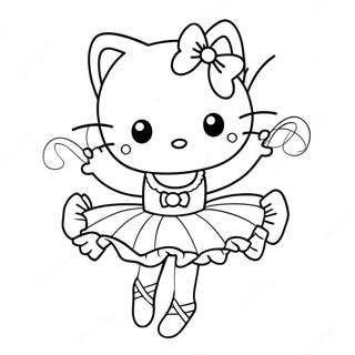 Elegant Hello Kitty Ballerina Pose Malarbild 122658-57139