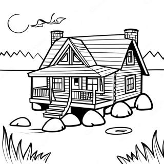 Charmig Stuga Vid Sjon Malarbild 122736 57204