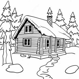 Snoig Stuga Vinterlandskap Malarbild 122737 57205