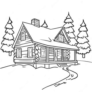 Snoig Stuga Vinterlandskap Malarbild 122737 57206