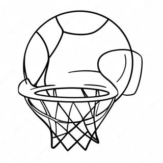 Fargglad Basketbollring Med Boll Malarbild 122760-57214