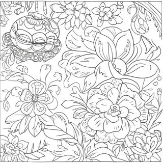 Chinoiserie Blommonster Malarbild 123017-57412