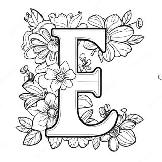 Blomsterbokstav F Malarbild 123406-57723