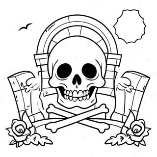 Skrämmande Skalle Målarbilder