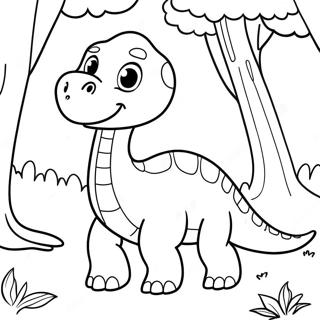 Sot Brontosaurus I En Skog Malarbild 123507-57793