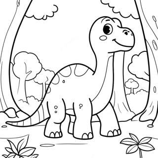 Sot Brontosaurus I En Skog Malarbild 123507-57794