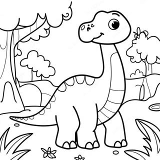 Sot Brontosaurus I En Skog Malarbild 123507 57795