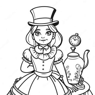 Steampunk Alice I Underlandet Målarbilder