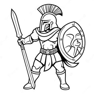 Modig Spartansk Soldat Malarbild 123767 58003