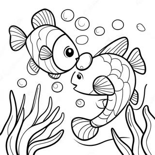 En Fisk Två Fiskar Målarbilder