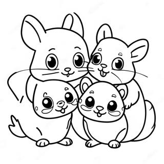 Chinchilla Familj Malarbild 123947-58145