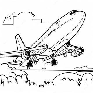 747 Flygplan Som Lyfter Malarbild 124176-58413