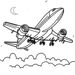 747 Flygplan Som Lyfter Malarbild 124176-58415