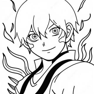 Todoroki Med Flammor Malarbild 124252-58465