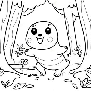 Skipper Utforskar En Magisk Skog Malarbild 124409-58595