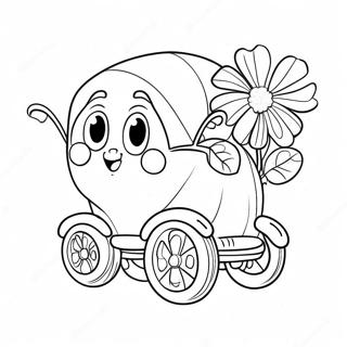 Lekfull Buggy Huggy Med Blommor Malarbild 124794-58889