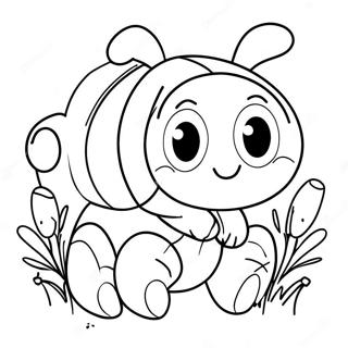 Lekfull Buggy Huggy Med Blommor Malarbild 124794-58891