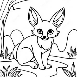 Fennec Fox Under Manskenet Malarbild 125027-59079