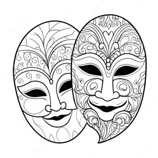Dramatiska Teatermasker Målarbild Målarbilder