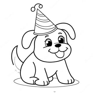 Lekfull Hund Med Fodelsedagshatt Malarbild 125464-59414