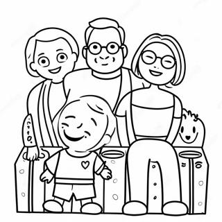 Glad Familj Pa Bio Malarbild Målarbilder