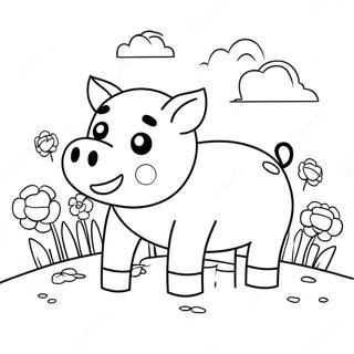 Glad Minecraft Gris Med Blommor Malarbild 126833 60469