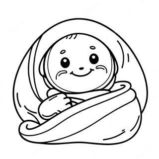 Sot Nyfodd Baby I Filt Malarbild 127347-60867