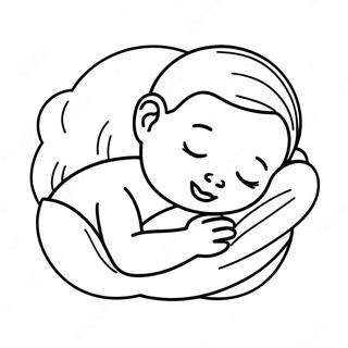 Sovande Nyfodd Baby Malarbild 127348-60872