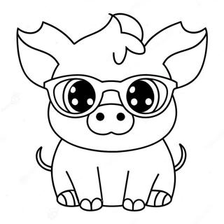 Bedarande Kawaii Gris Med Solglasogon Malarbild 127707-61275