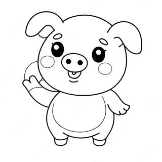 Sot Kawaii Gris Hallande En Ballong Malarbild 127709-61284