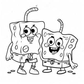 Spongebob Och Patrick Leker Malarbild 127887-61413