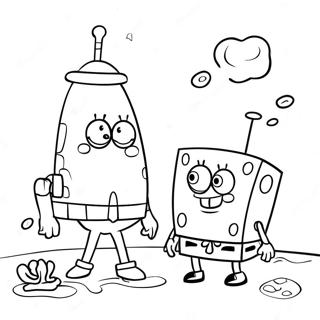 Spongebob Och Patrick Leker Malarbild 127887-61414