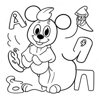 Fargglad Disney Alfabet Malarbild 128044-61541