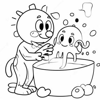 Lekfulla Karaktarer Handtvatt Malarbild 128275-61721