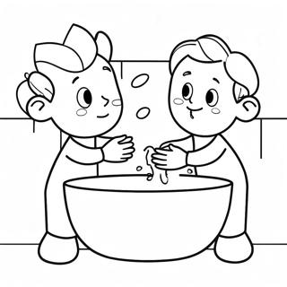 Lekfulla Karaktarer Handtvatt Malarbild 128275-61722