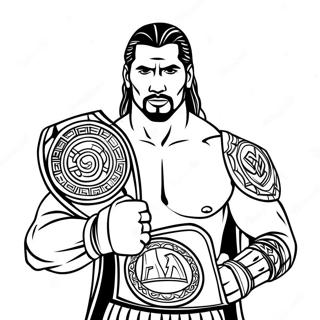 Roman Reigns Med Mastarbalte Malarbild 129429-62617