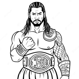 Roman Reigns Med Mastarbalte Malarbild 129429-62618