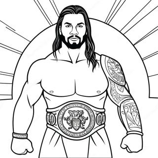 Roman Reigns Med Mastarbalte Malarbild 129429-62620
