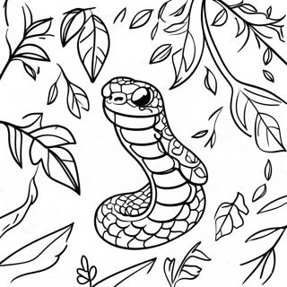 Realistisk Djungelorm Kamouflerad I Lov Malarbild 12942-2833