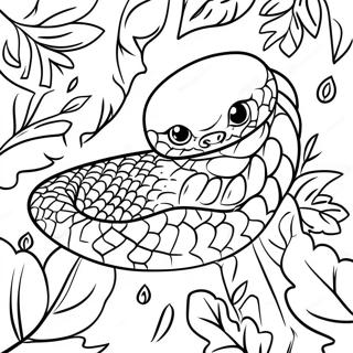 Realistisk Djungelorm Kamouflerad I Lov Malarbild 12942-2834