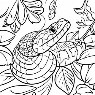 Realistisk Djungelorm Kamouflerad I Lov Malarbild 12942-2835