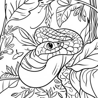 Realistisk Djungelorm Kamouflerad I Lov Malarbild 12942-2836