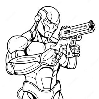 Cyborg Med Lasergevar Malarbild 129997 63068